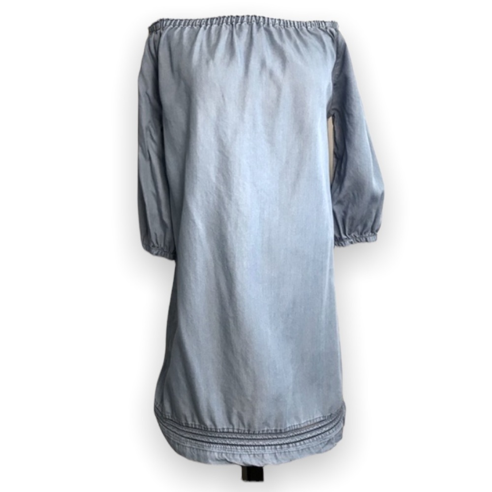 Chambray Off the Shoulder Dress - Size Medium - Standard Grace - Picture 2 of 9